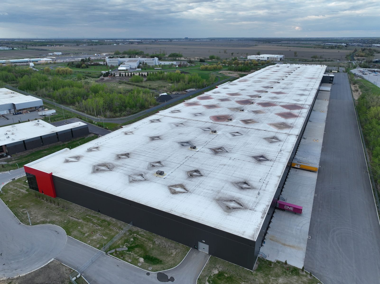 Industrial roof inspection aerial